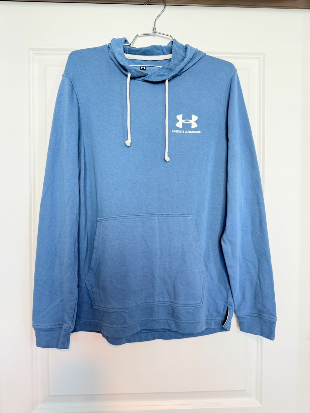 Under Armour Blue Pullover Hoodie with White Logo